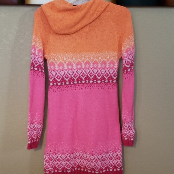 Neon Orange/Pink/Hot Pink Hooddie Sweater Dress - Picture 3 of 3